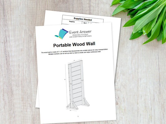 Portable Wood Wall Backdrop Plans and Cut List, Wood Wedding Backdrop