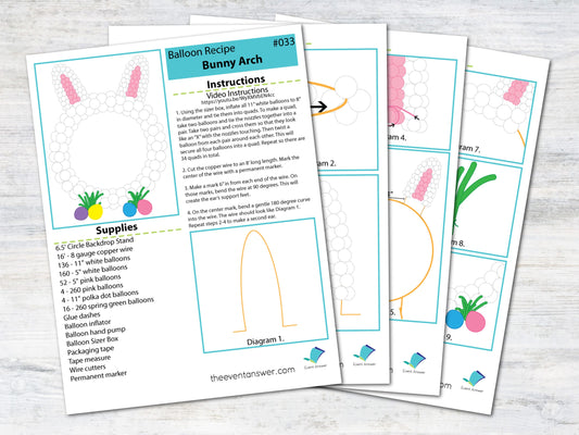 Easter Bunny Balloon Arch Tutorial and Plans | Digital Balloon Recipe